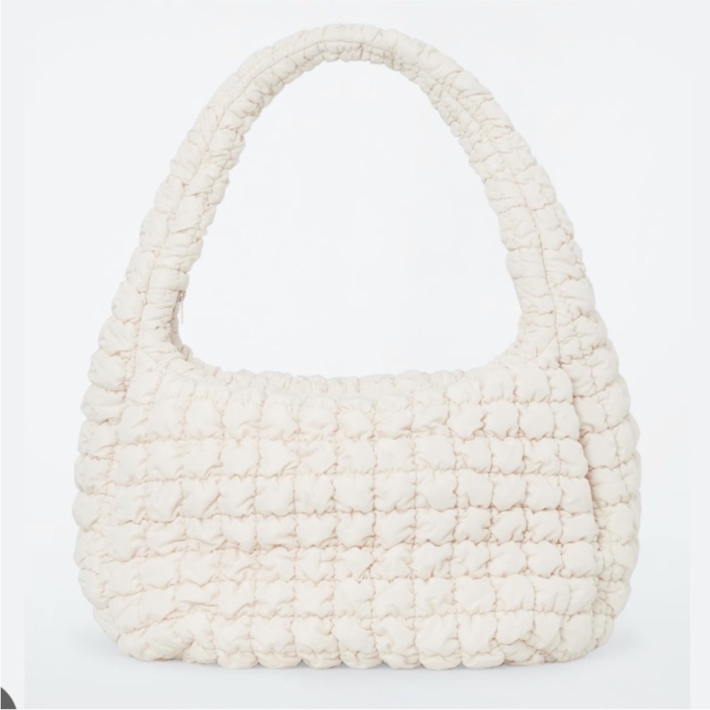 COS Oversized Quilted Crossbody Cloud Bag - Beige Ivory Cream